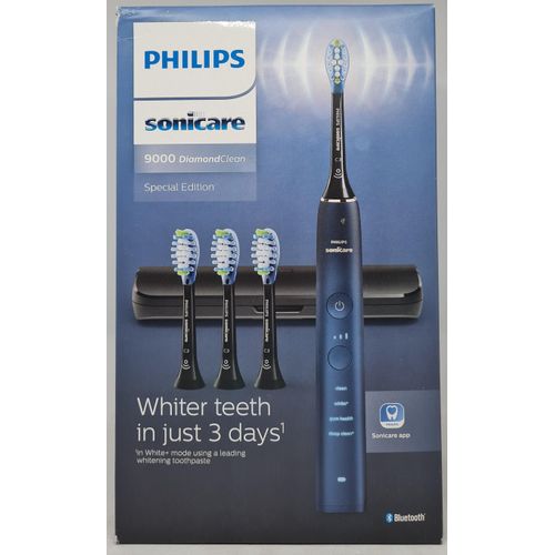 Philips HX9911/89 Sonicare DiamondClean 9000 Special Edition Elektrische Schallzahnbürste, 4 Bürstenköpfe, Reiseetui - Dunkelblau