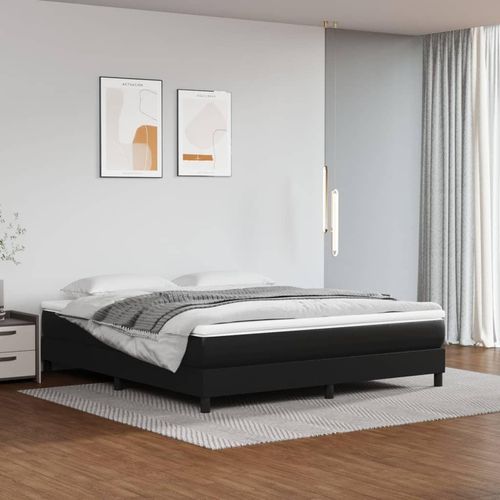 vidaXL Boxspringbett Schwarz 180x200 cm Kunstleder - Boxspringbett - Boxspringbetten - Bett - Schlafzimmermöbel