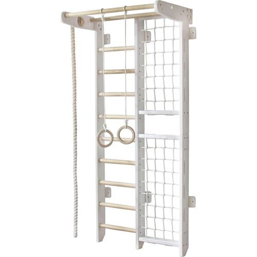 Sprossenwand Kinderzimmer indoor + Turnringe | Klettergerüst Kinderzimmer | Spielplatz Kletternetz