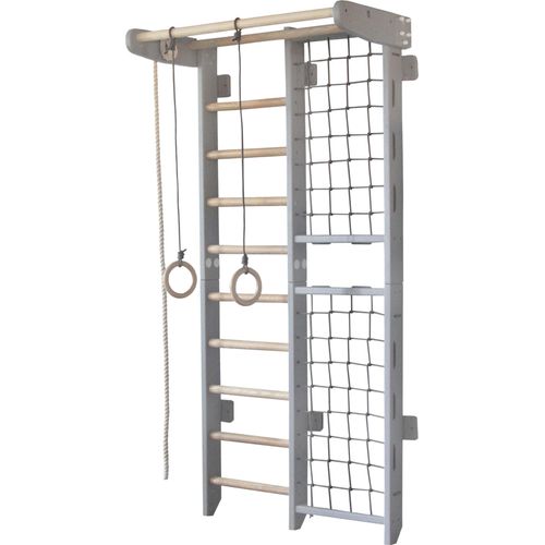 Sprossenwand Kinderzimmer indoor + Turnringe | Klettergerüst Kinderzimmer | Spielplatz Kletternetz