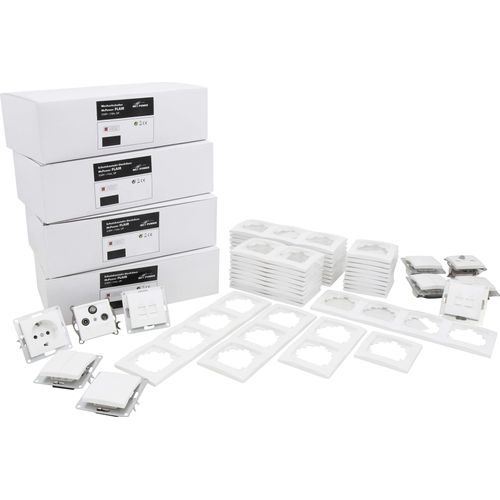 Schalter und Steckdosen Set McPower Flair ''Megaset'' 100-teilig, weiß