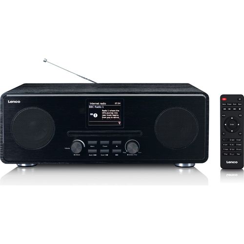 Lenco DIR-261BK - Internetradio mit DAB+ und FM-Radio, CD/MP3-Player, Bluetooth®, 2 x 10 Watt RMS, 2,8