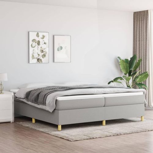vidaXL Boxspringbett Hellgrau 200x200 cm Stoff - Boxspringbett - Boxspringbetten - Bett - Schlafzimmermöbel
