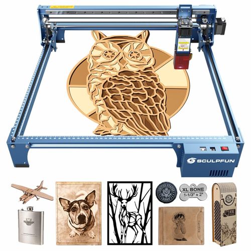 SCULPFUN S10 Laser Gräviermaschine-10W Cutter, 0.008mm Präzision, mit Abnehmbarer Schutzschild, Holz Gravieren Schneiden, 410x400mm
