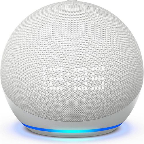 Amazon Echo Dot 5 Weiß mit Uhr