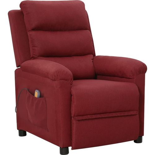 Massagesessel Weinrot Stoff