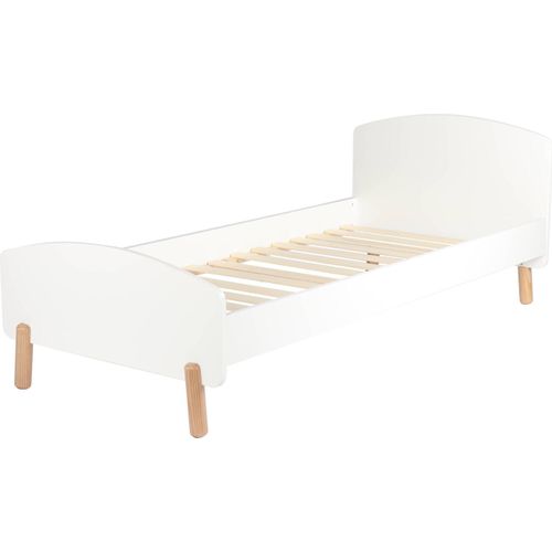 Kinderbett OVAR in weiß inkl. Lattenrost, T95 x B210 x H76 cm