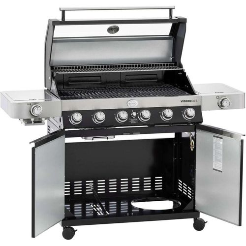 Gasgrill Videro G6-S Vario+ 30 mbar, Schwarz/Edelstahl - Rösle