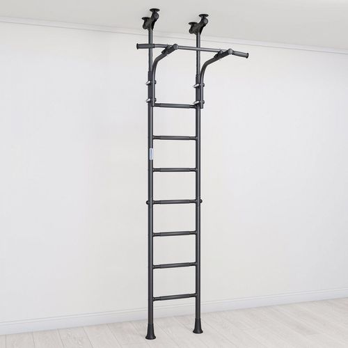 Sprossenwand Erwachsene aus Metall Zuhause Fitness | Teenager Schwarz Deckenmontage