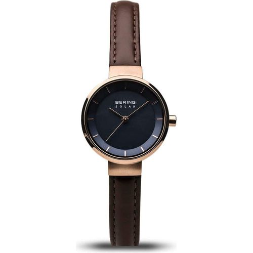 Bering Damen Armbanduhr Solar 27 mm Armband Kalbsleder 14627-567