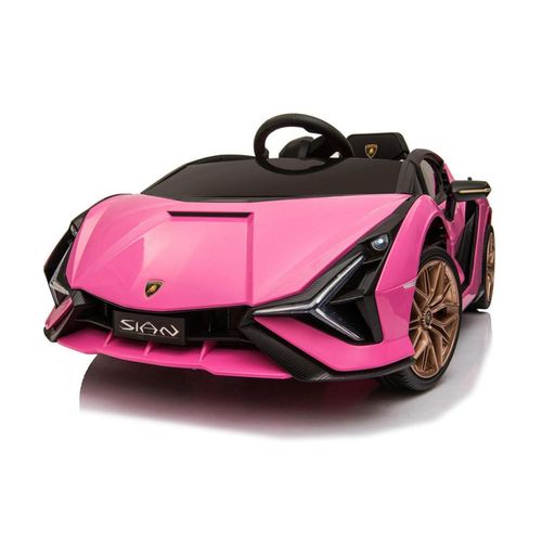 TPFLiving Elektro-Kinderauto Lamborghini Sian pink - Sportwagen für Kinder - Kinderauto Lamborghini Sian - Elektroauto für Kinder - Kinderfahrzeug ab 3 Jahren