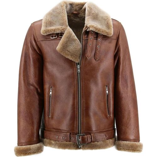 Lammfelljacke - JAMES - Größe: S | Farbe: Kastanie/Cappuccino