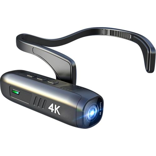 4K 30FPS Head Mounted Camera Tragbare WiFi-Videokamera Camcorder Webcam 120 ¡ã Weitwinkelobjektiv Anti-Shake Eingebauter Akku APP-Steuerung fuer Vlog-Videoaufzeichnung