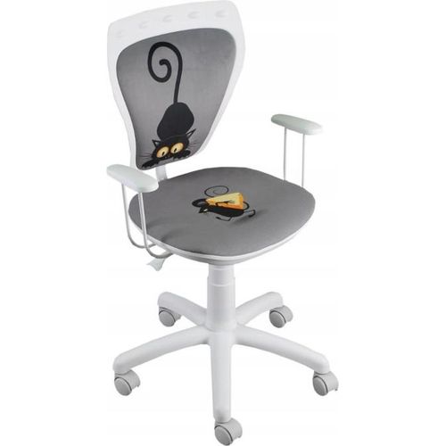 Kinder Schreibtischstuhl 55x97cm Bürostuhl Drehstuhl Jugendstuhl Drehsessel; Katze