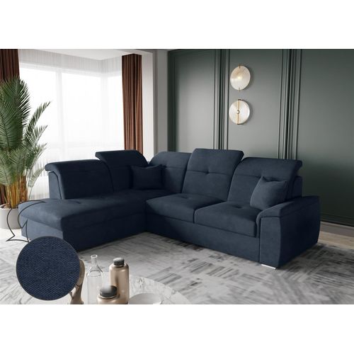 Ecksofa Schlafsofa Sofa FREJA Stoff Brooklyn Marine Ottomane Links