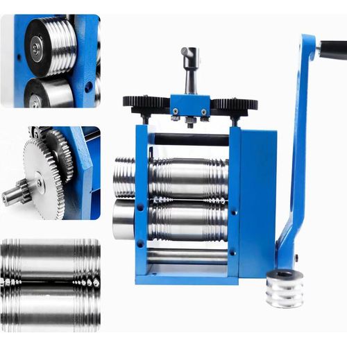 Manuelle Walzwerkmaschine – 7,6 cm (75 mm) Walze, manuelle Kombinationswalzmaschine, Schmuckpresse, Tablettierwerkzeug, Schmuck-DIY-Werkzeug – für Blech-/Draht-/Flachpressen