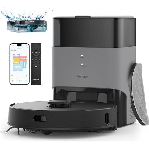 AIRROBO T20+ Saugroboter mit Wischfunktion, selbstentleerend, 60-Tage-Kapazität, Heimkartierung, Zeitplan, WLAN/App/Alexa/Fernbedienung