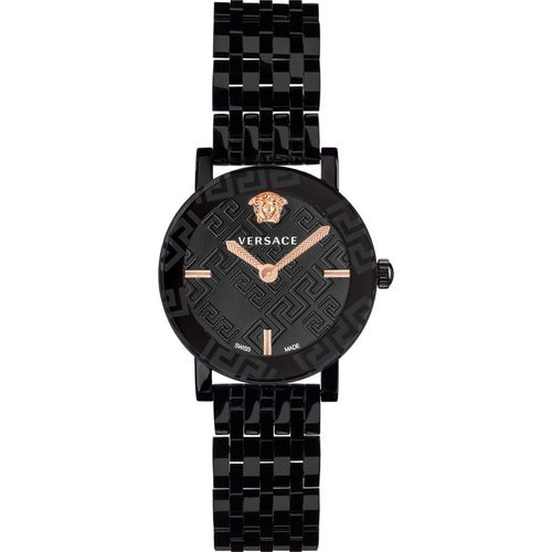 Versace Damen Uhr Armbanduhr Edelstahl Greca Glass VEU300721