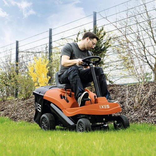IXES Benzin Rasentraktor Aufsitzmäher IX-BRT-610 6.5PS 61cm Schnittbreite 150L Fangsack E-Start Rasenmäher