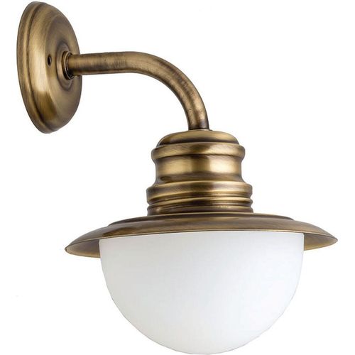 Außenwandleuchte Terrasse Haus IP23 E27 Echt-Messing Maritim Außenlampe Wand