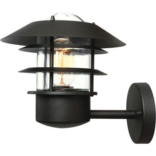 Wandlampe außen Schwarz IP44 E27 Glas Edelstahl Maritim Außenwandlampe Haus Garten