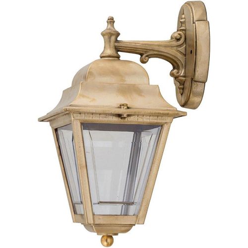 Außenwandleuchte E27 IP43 Haus Garten Messing massiv Rustikal Außenlampe Wand