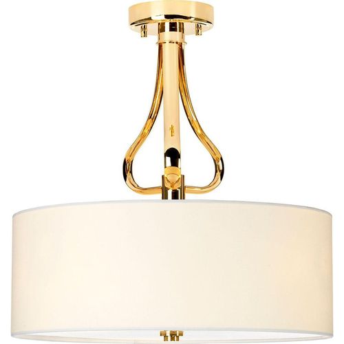Deckenleuchte IP44 Creme Gold G9 3000 K 960 lm Stoff Metall Modern Deckenlampe