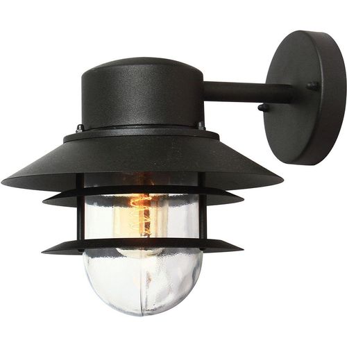 Außenwandleuchte E27 IP44 Schwarz Haus Garten Glas Edelstahl Maritim Wandleuchte außen