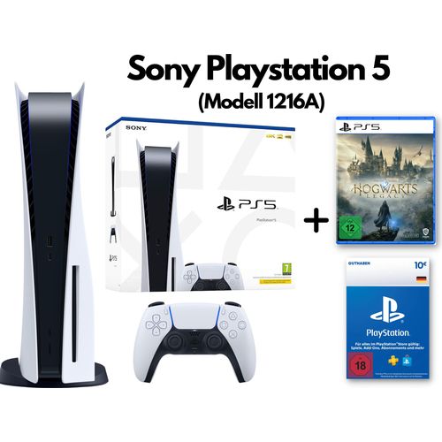 Sony Playstation 5 Konsole mit Laufwerk | Gamer Bundle | inkl. 1x Controller, Spiel: Hogwarts Legacy, PSN-Guthaben | Disk Disc Harry Potter PS5