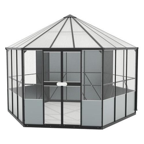 Vogelvoliere Vitavia Circus 9000 383 x 336 cm, ca. 9 qm, Maschenweite 13 x13 mm, Drahtstärke 1,5 mm schwarz