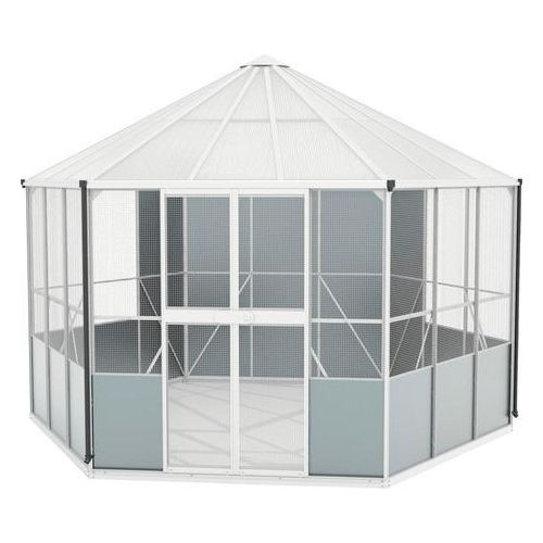 Vogelvoliere Vitavia Circus 9000 383 x 336 cm, ca. 9 qm, Maschenweite 13 x13 mm, Drahtstärke 1,5 mm alublank