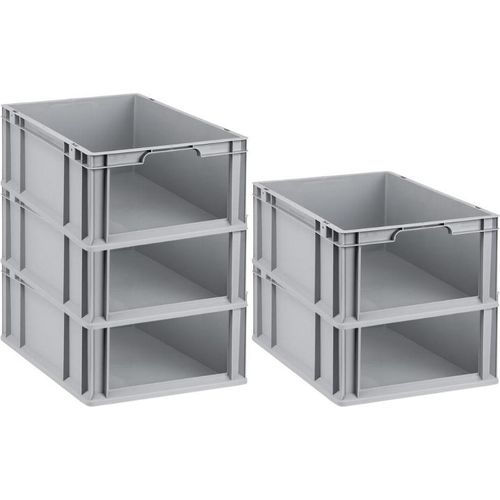 SparSet 5x Eurobox NextGen Store | HxBxT 22x40x60cm | 44 Liter | Front offen | Eurobehälter, Transportbox, Transportbehälter, Stapelbehälter