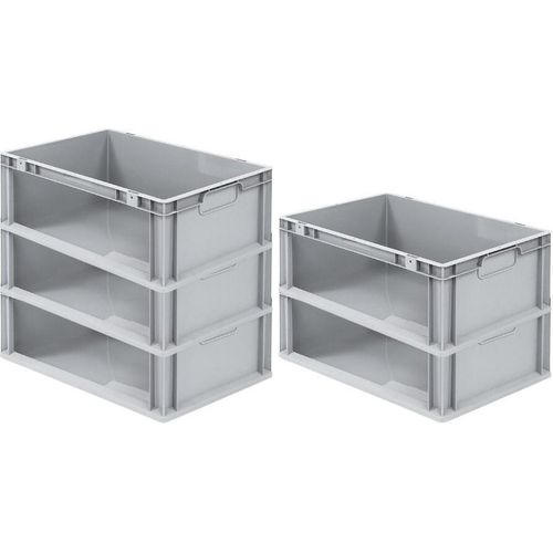 SparSet 5x Eurobox NextGen Store | HxBxT 22x40x60cm | 44 Liter | Seite offen | Eurobehälter, Transportbox, Transportbehälter, Stapelbehälter