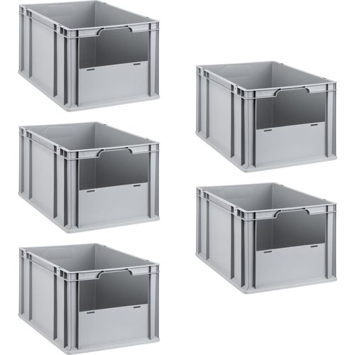SparSet 5x Eurobox NextGen Insight | HxBxT 32x40x60cm | 65 Liter | Front offen | Eurobehälter, Transportbox, Transportbehälter, Stapelbehälter