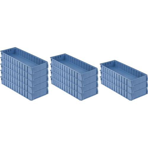 SuperSparSet 12x Regalkasten 600 BN mit Etikett & Schutzhaube | HxBxT 9x23,4x60cm | 9,4 Liter | Sichtlagerkasten, Sortimentskasten, Sortimentsbox, Kleinteilebox