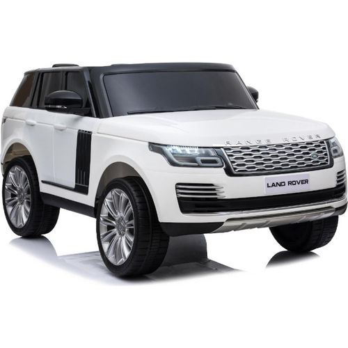 TPFLiving Elektro-Kinderauto Land Rover Range Rover Doppelsitzer weiss - Kinderauto - Elektroauto - Kinderfahrzeug mit Multifunktionslenkrad mit Musik Effekten - Ledersitz und Sicherheitsgurt