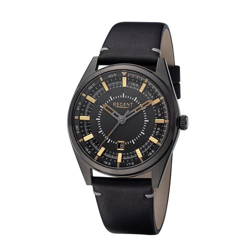 Regent Herren Uhr Leder schwarz BA-763