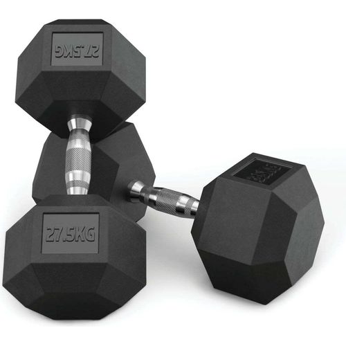 ATLETICA Hexagon Hantel Set | 27,5 kg - 37,5 kg | PVC Umhüllung | jeweils 2,5 kg Steigerung | Professioneller Bezug