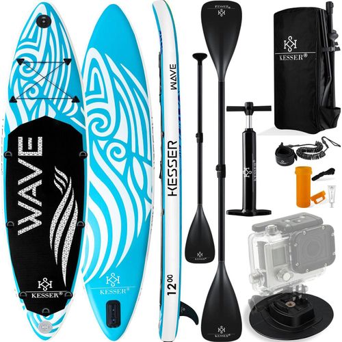 KESSER® Aufblasbares SUP Board Set Stand Up Paddle Board Premium Surfboard Wassersport | 6 Zoll Dick | Komplettes Zubehör | 130kg