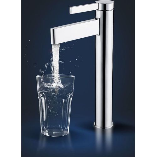 Rosenhahn & Söhne List L Badarmatur Wasserhahn Badezimmer - Armatur Bad [Chrom] - Heiß + Kalt Waschtischarmatur + Anschlussschläuche