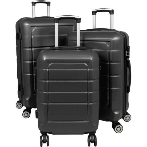 ABS Hartschalen Koffer Set M,L,XL Gepäck Trolley aufrecht rollbar Itzum Anthrazit M+L+XL