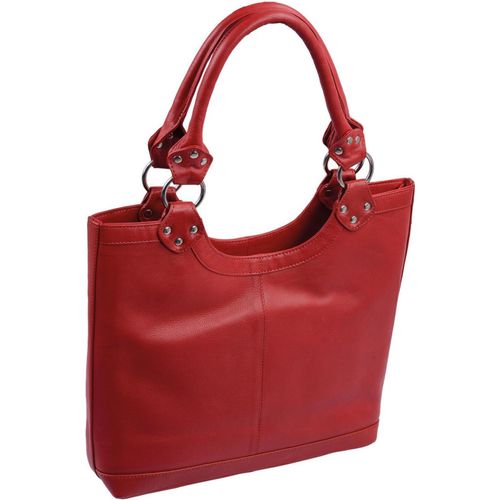 rote Lederhandtasche Ledershopper