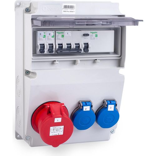 MIDORI® Stromverteiler Baustromverteiler komplett 16A / 5P, 2x 230V FI-Schutzschalter