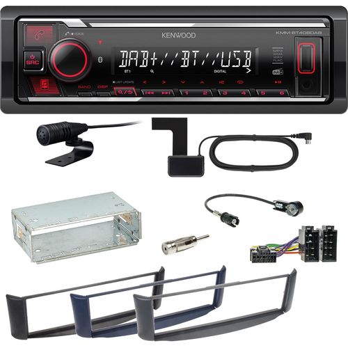 Kenwood KMM-BT408DAB Bluetooth Digitalradio USB Einbauset Smart ForTwo 450