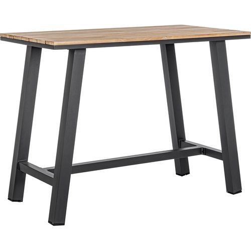 Bartisch - Holzoptik - Anthrazit - Aluminiumgestell - 73 x 131 cm