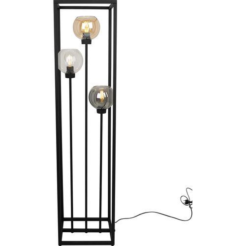 Lampenschirm Stehlampe Modern HAGA CAGE Light-Home - Standleuchte für Wohnzimmer - Elegante Industrial Lampe -Schwarz - Mix - 130x30x25 cm
