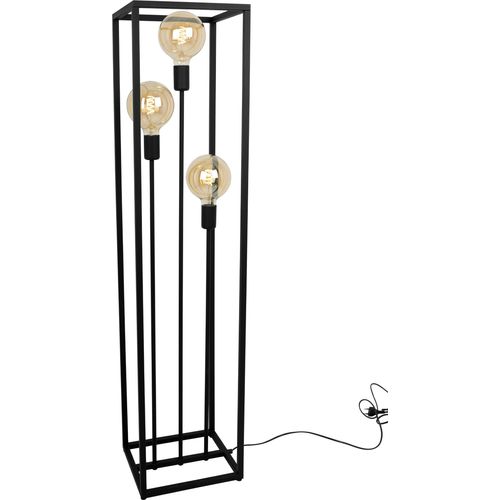 Lampenschirm Stehlampe Modern CAGE Light-Home - Standleuchte für Wohnzimmer - Elegante Industrial Lampe - Schwarz - 130x30x25 cm
