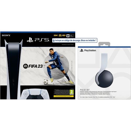 Sony PlayStation 5 PS5 Digital Edition Konsole inkl. FIFA 23 + Sony Pulse 3D Headset