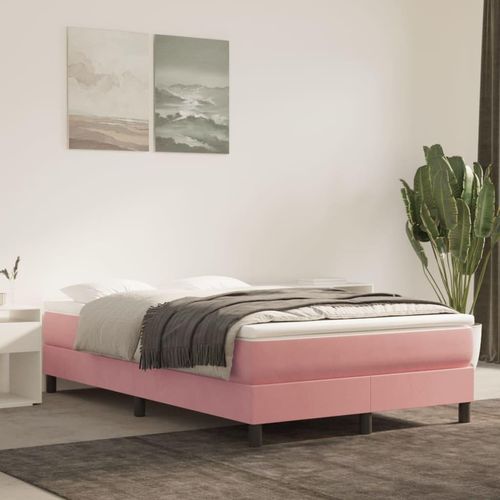 vidaXL Boxspringbett Rosa 120x200 cm Samt - Boxspringbett - Boxspringbetten - Bett - Schlafzimmermöbel