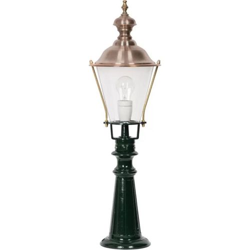 Casa Padrino Jugendstil Garten Stehleuchte Grün / Kupfer Ø 22 x H. 75 cm - Gartenlaterne - Gartenleuchte - Nostalgische Garten Beleuchtung - Nostalgische Garten Leuchten